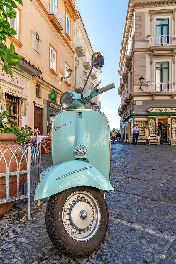 Vespa scooter parked in Amalfi, Campania, Italy Photograph by Politi Markovina -
