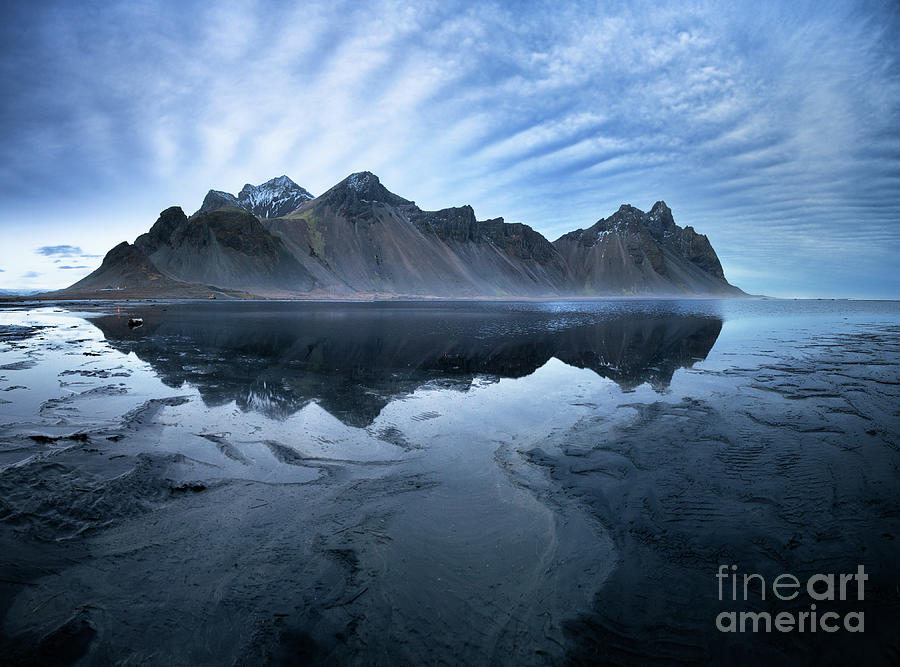 Nature Photograph - Vestrahorn mountains and Stokksnes beach near Hofn, Iceland by Jane Rix