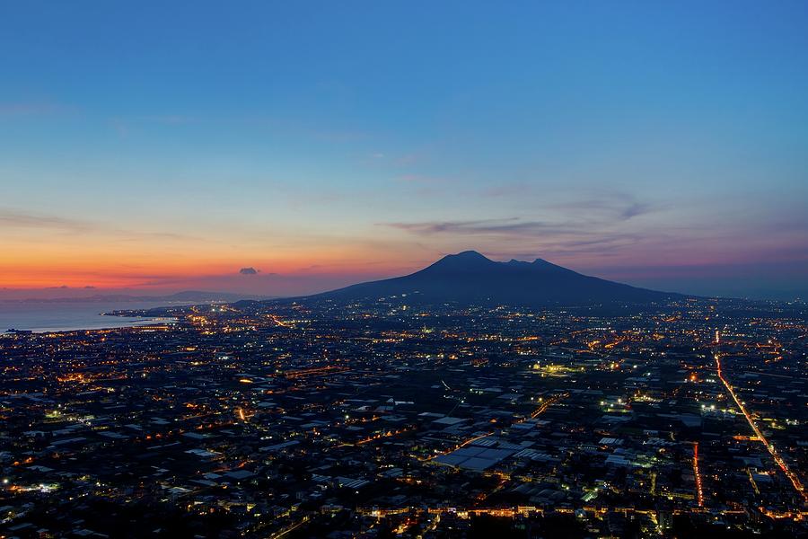 Vesuvio at sunset Photograph by Umberto Barone