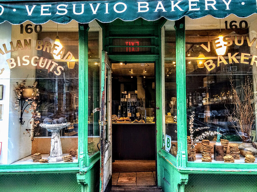 Vintage Photograph - Vesuvio Bakery, Prince St. by Madeline Ellis