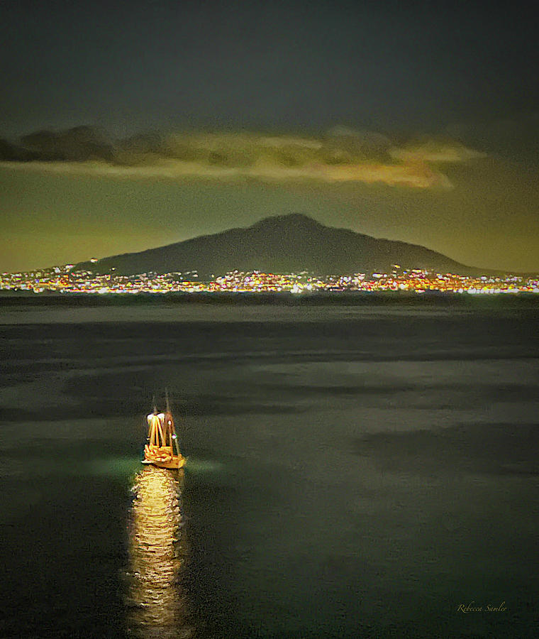 Vesuvius at Night Photograph by Rebecca Samler