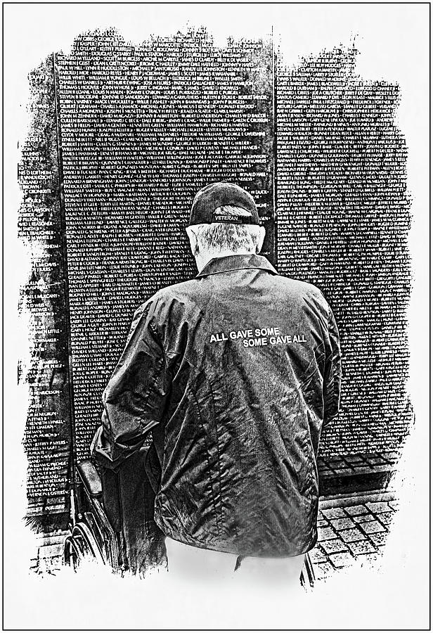 Veteran at Vietnam Wall Photograph by Bob McDonnell - Pixels