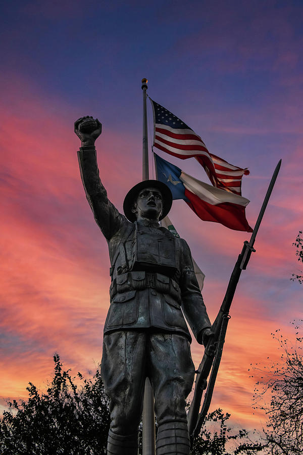 Veteran Statue New Braunfels Texas Photograph