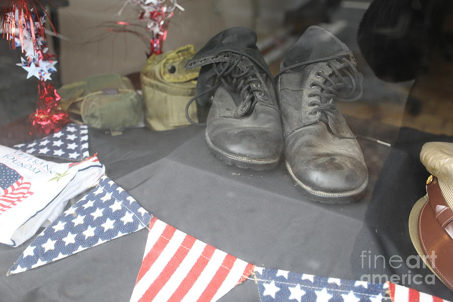 Veterans Boots Military Hat Canteen  Photograph by Chuck Kuhn