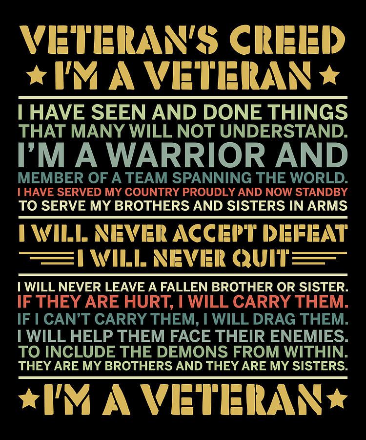 Veteran's Creed I'm a Veteran Day Digital Art by Anh Phan | Fine Art ...