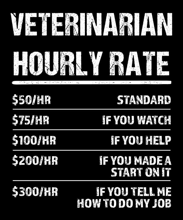 Veterinarian Hourly Rate Funny Birthday Gift Digital Art by Qwerty