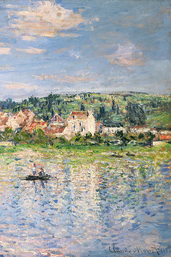 Vetheuil in Summer part right Painting by JJ Art Collections - Fine Art ...