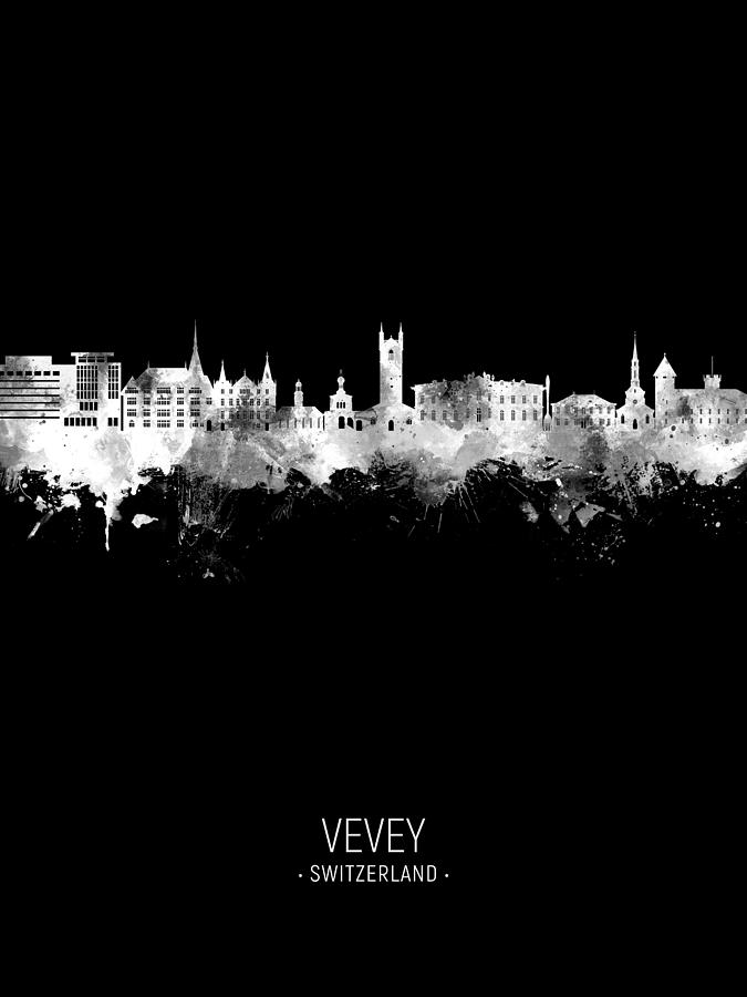 Vevey Switzerland Skyline #46 Digital Art by Michael Tompsett