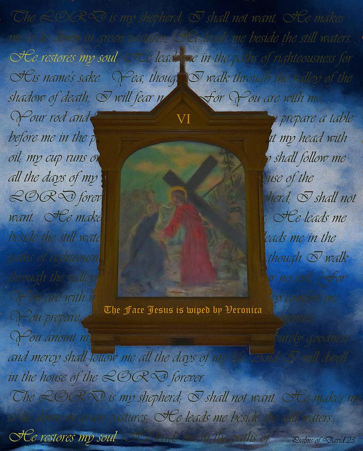 VI The Face Of Jesus Is Wiped By Veronica Digital Art by Joan Stratton