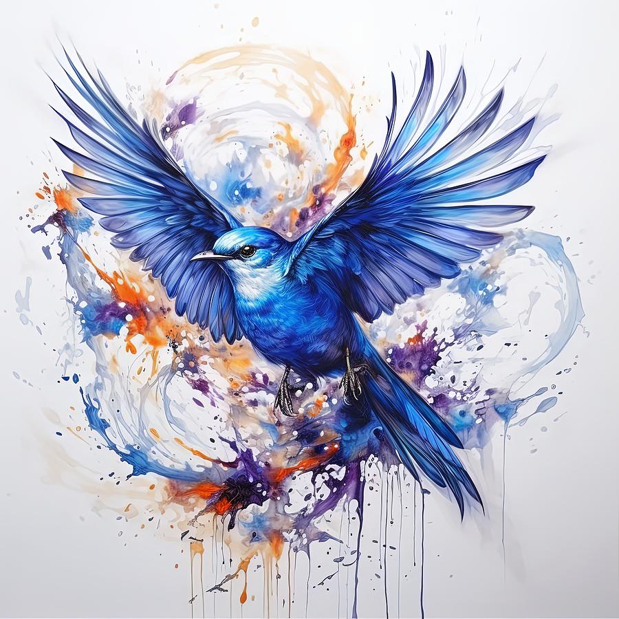 Vibrancy and Joy - Bluebird's Portrait Painting by Lourry Legarde ...