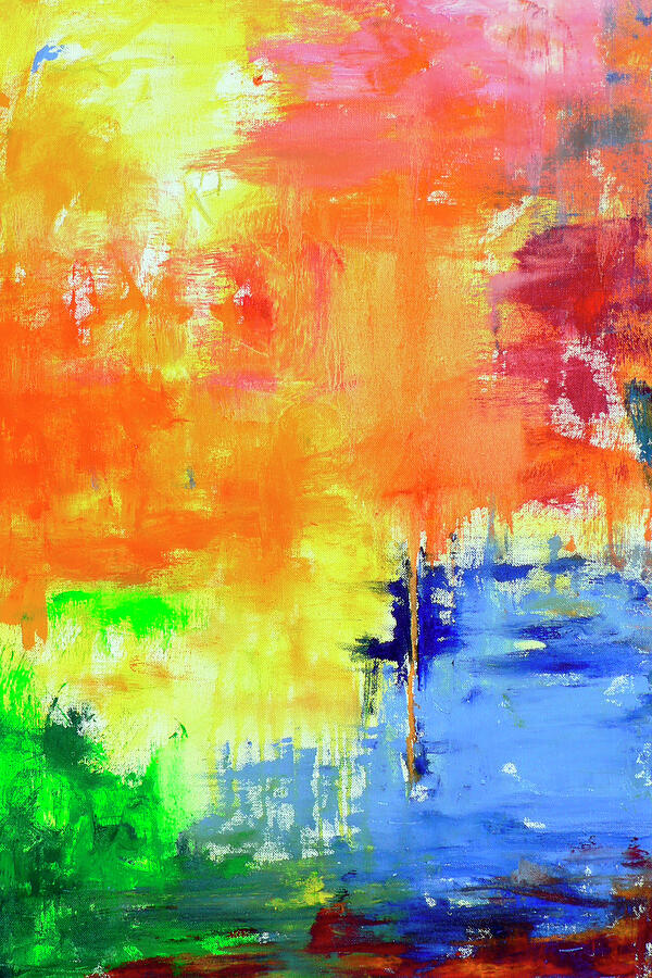 Abstract Painting - Vibrant abstract painting - New England Fall by Jacquie Gouveia
