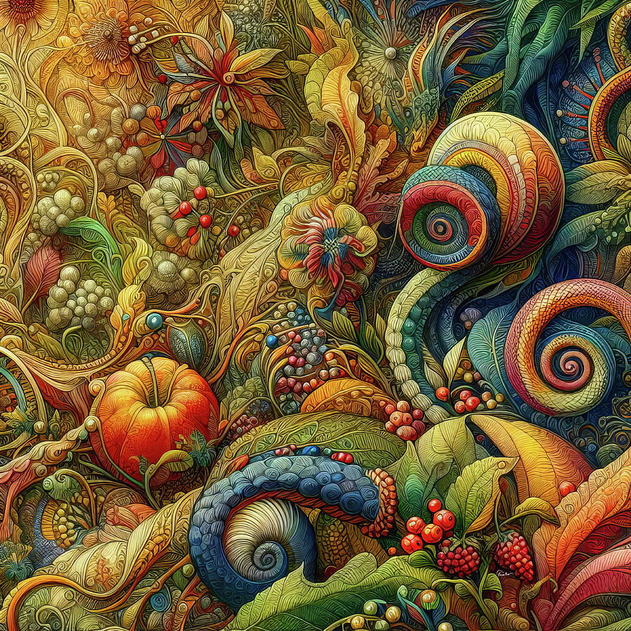 Vibrant Autumn Harvest Composition Digital Art by Russ Harris
