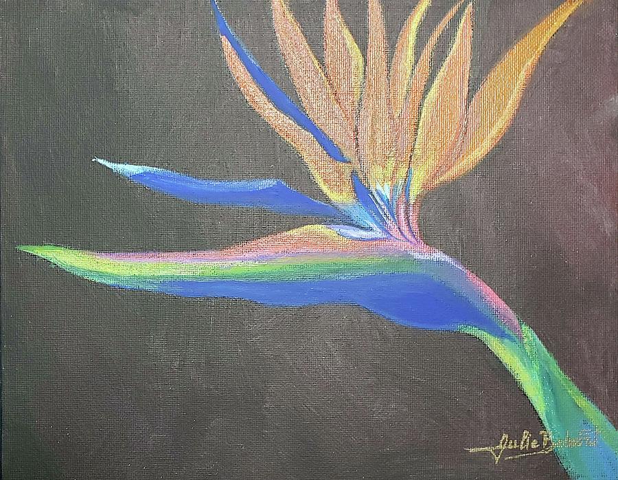 Vibrant Bird of Paradise Painting by Julie Belmont