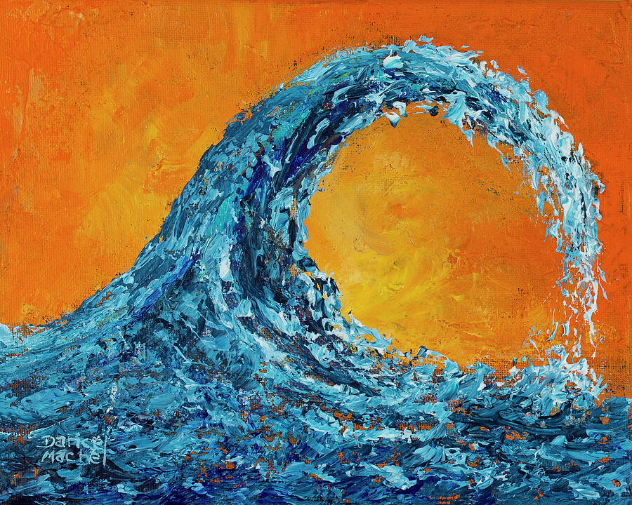 Vibrant Blue Wave Painting by Darice Machel McGuire