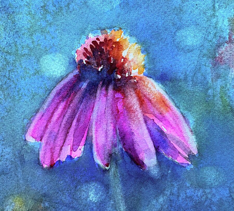 Vibrant Coneflower Painting by Rebecca Matthews Vibrant Coneflower Painting by Rebecca Matthews