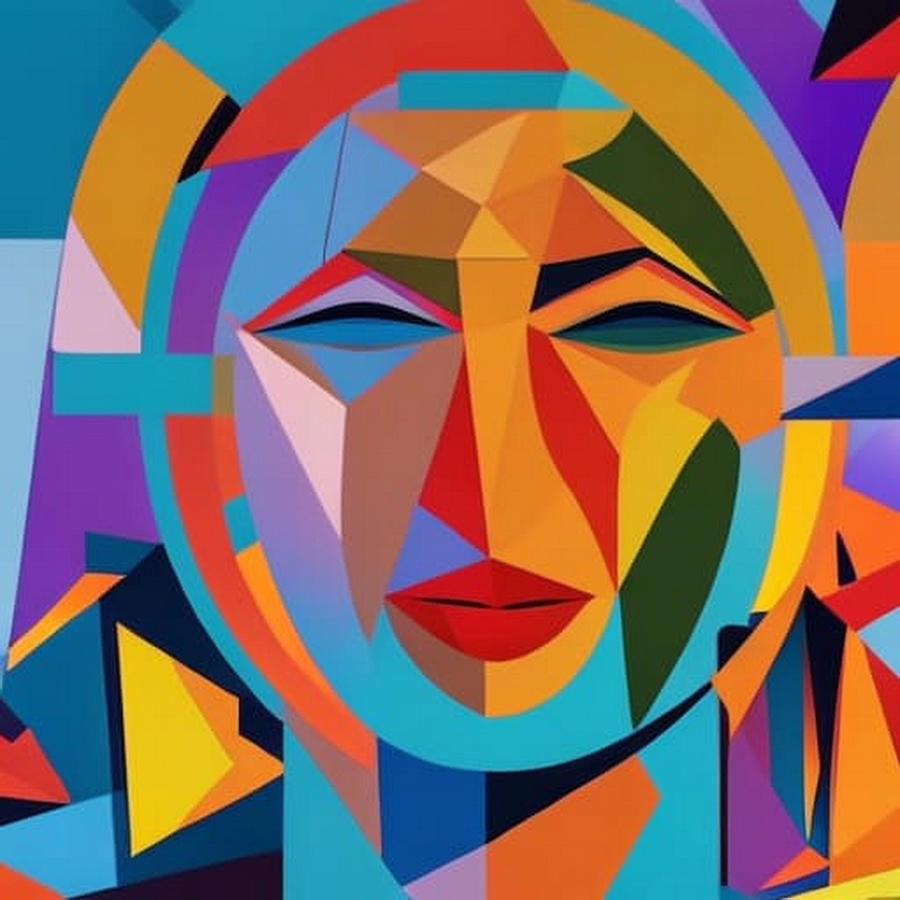 Vibrant Cubist Portrait A Modern Twist Digital Art by Luigi Petro ...