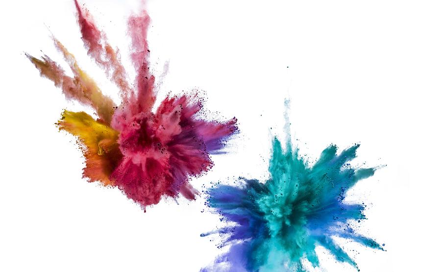 Vibrant exploding powders Photograph by Jonathan Knowles