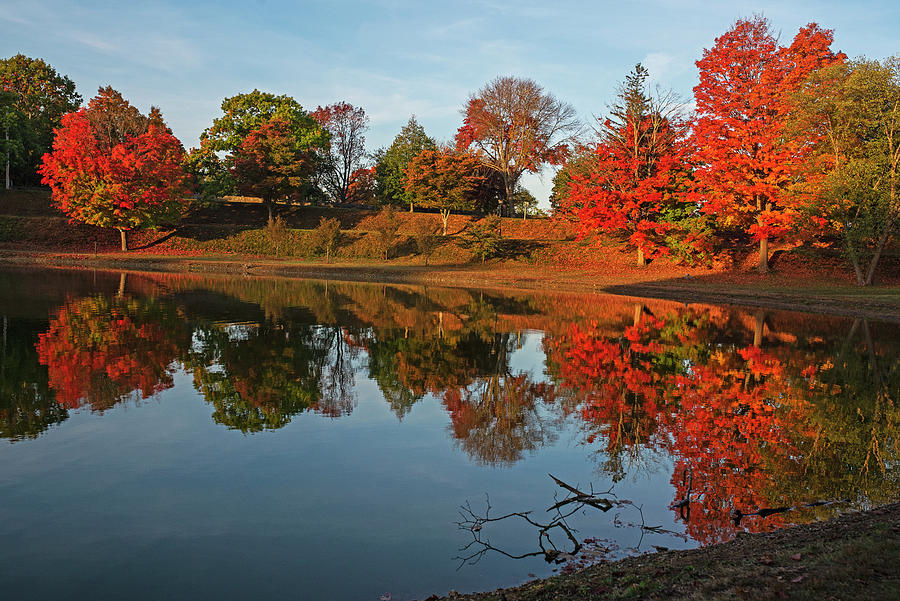 Vibrant Fall Colors on the Newburyport Frog Pond Newburyport Massachusetts Photograph by Toby McGuire