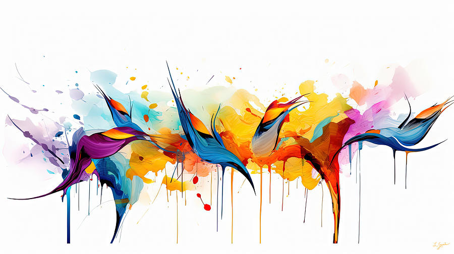 Feather Painting - Vibrant Feathers Art by Lourry Legarde