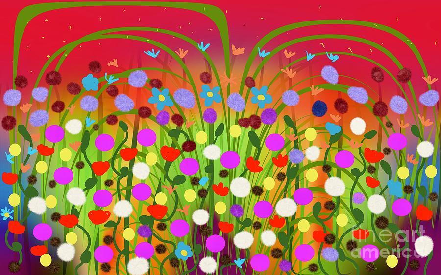 Vibrant floral display  Digital Art by Elaine Hayward