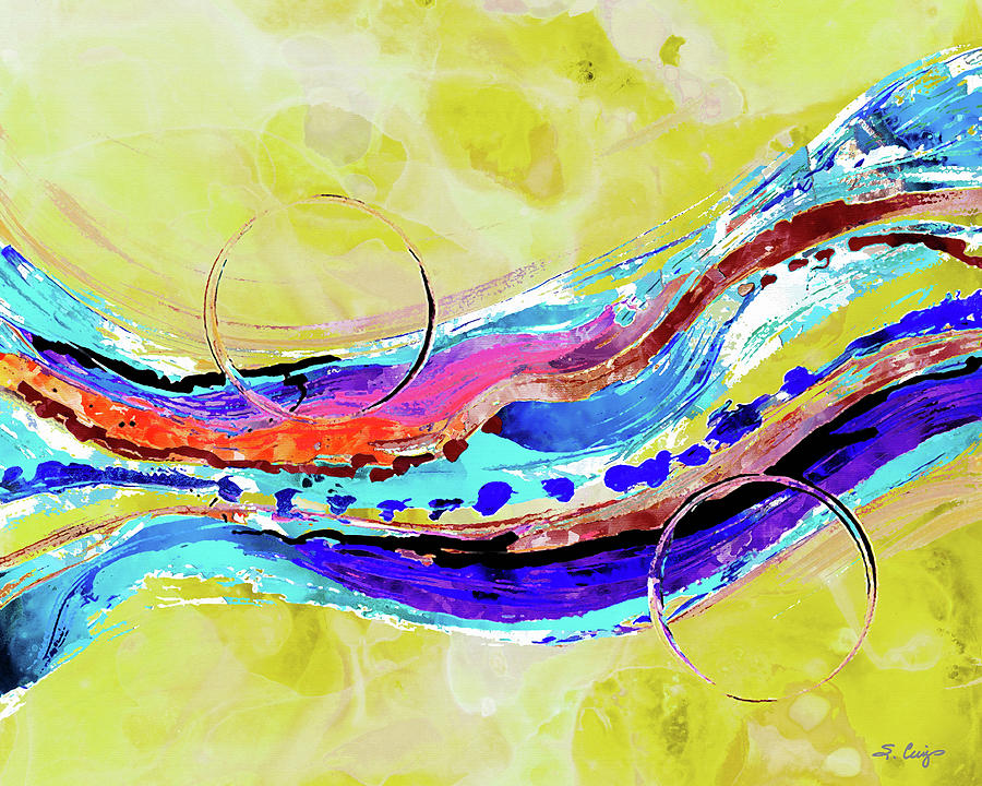 Abstract Painting - Vibrant Joy Colorful Abstract Art by Sharon Cummings