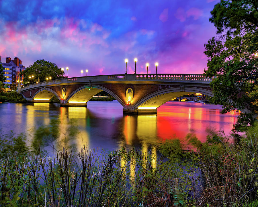 Vibrant Light At The Weeks Footbridge In Cambridge Massachusetts Photograph by Gregory Ballos