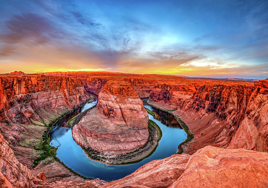 Grand Canyon National Park Photograph - Vibrant Morning Over Horseshoe Bend by Gregory Ballos