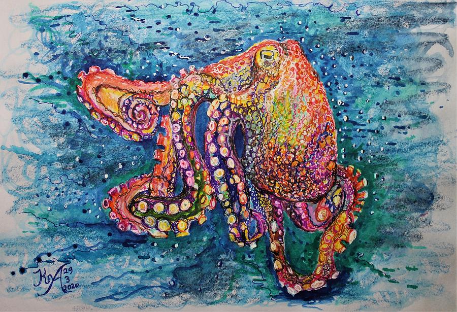 Vibrant Octopus Painting by Jenny Scholten van Aschat - Fine Art America