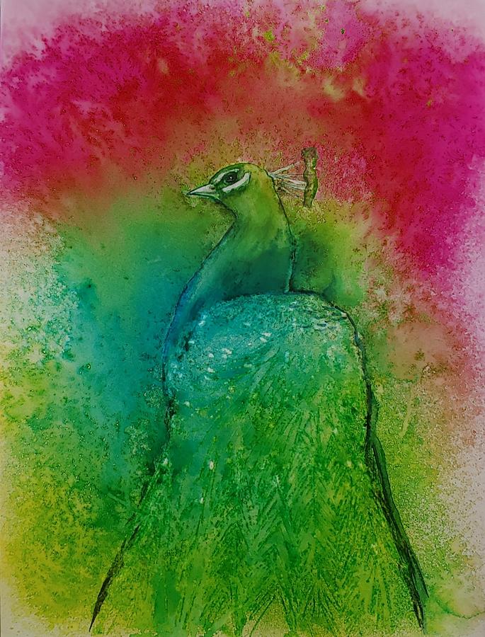 Vibrant Peacock Painting by Alma Yamazaki