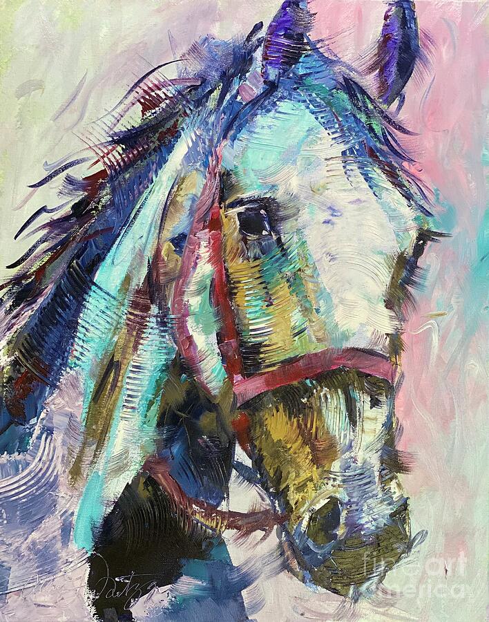 Horse Painting - Vibrant Pony by Alan Metzger