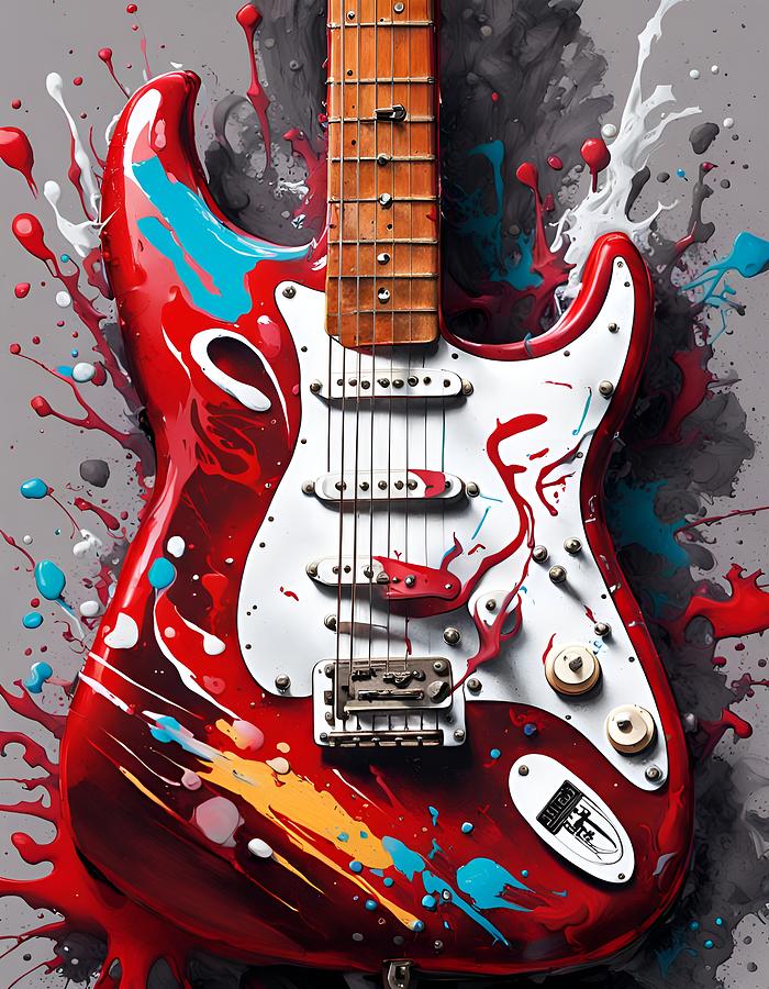 Vibrant Stratocaster Red Fender Painting