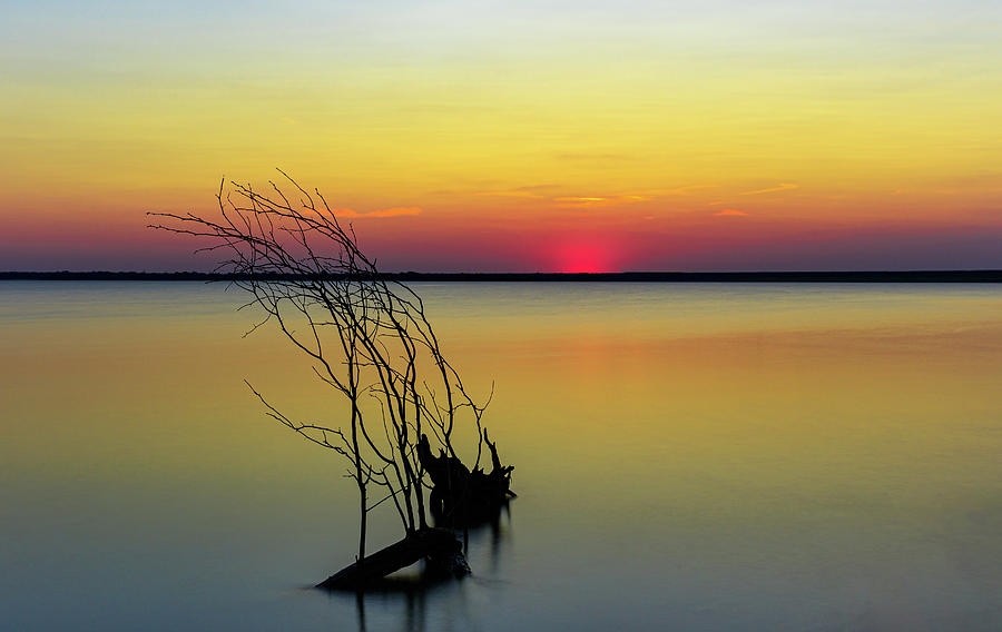 Vibrant Sunset at Cedar Hill State Park in Dallas, TX  Photograph by David Ilzhoefer