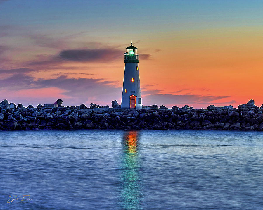 Vibrant Sunset Reflections at Walton Lighthouse Photograph by Scott ...