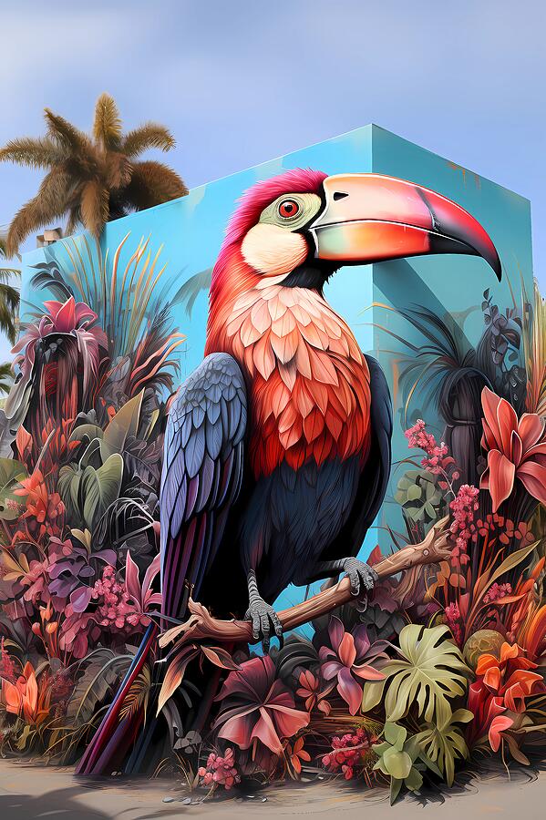 Toucan Digital Art - Vibrant toucan art by Vaclav Zabransky