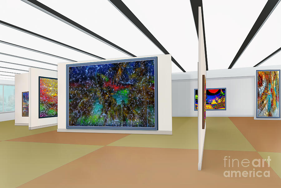 Vibrant Visions Of Modern Abstract Art In A Contemporary Gallery Digital Art