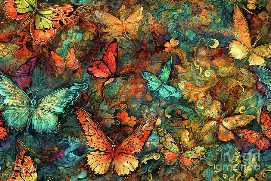 Vibrant World of Butterflies #4 Digital Art by Armando Alorro - Fine ...