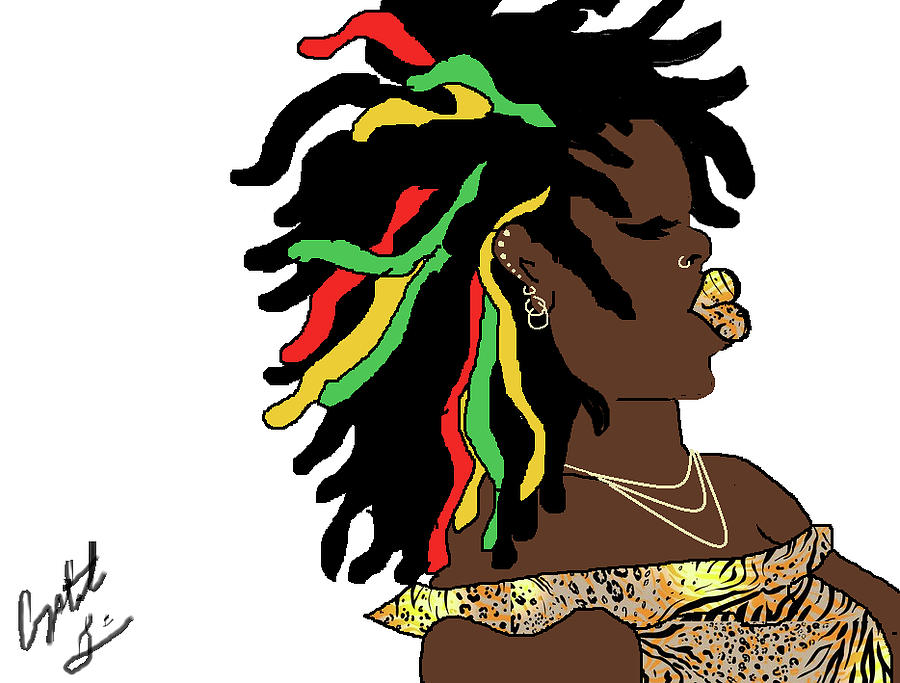 Black Girl Digital Art - Vibrations by Crystal Guidry Black Girl Digital Art - Vibrations by Crystal Guidry