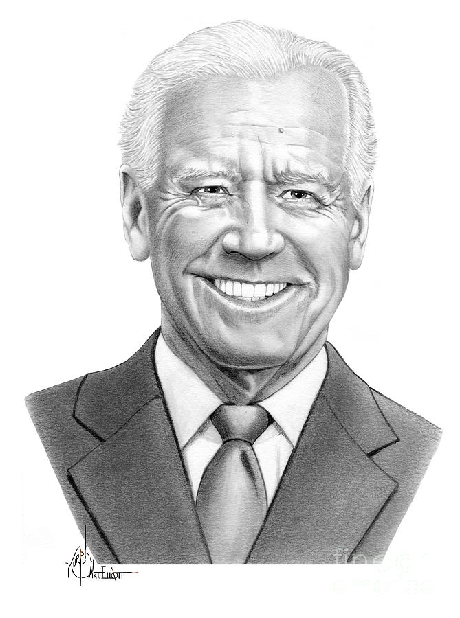 Vice President Joe Biden Drawing by Murphy Elliott