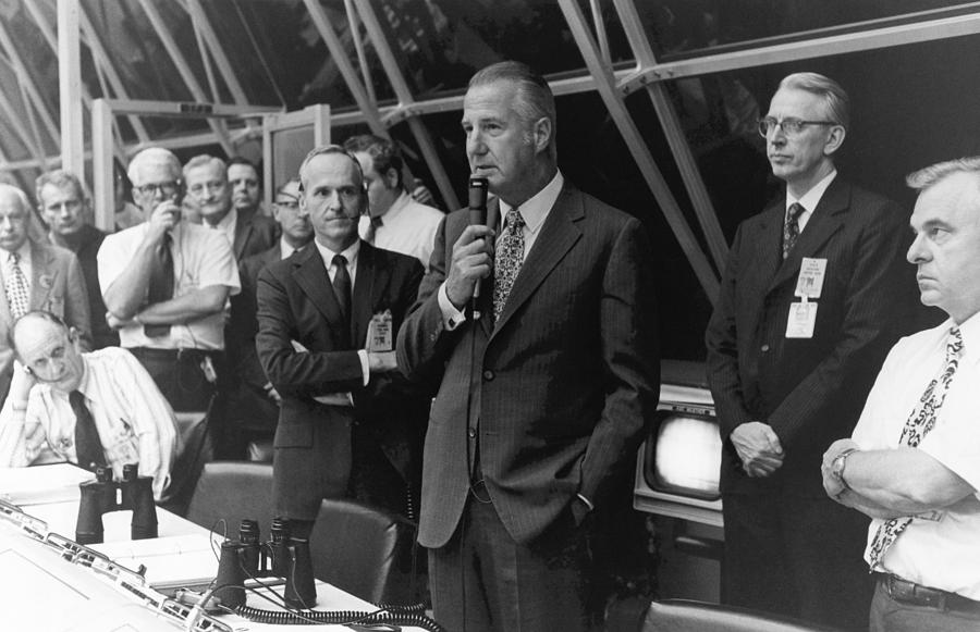 Vice President Spiro Agnew Speaking After Apollo 17 Launch - 1972 Photograph by War Is Hell Store
