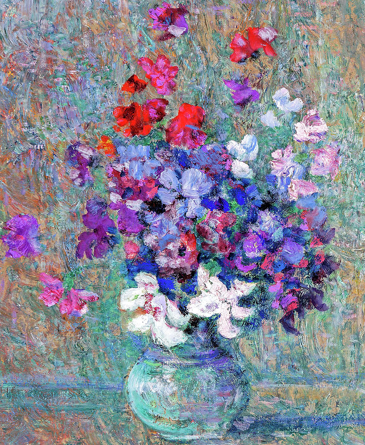 Victor Charreton Vase of Flowers Digital Art by Celestial Images