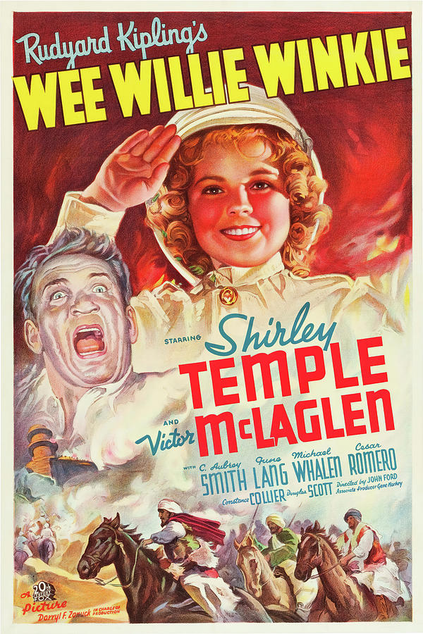 Shirley Temple Photograph - VICTOR MCLAGLEN and SHIRLEY TEMPLE in WEE WILLIE WINKIE -1937-, directed by JOHN FORD. by Album