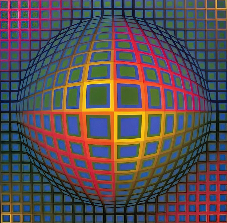 Victor Vasarely - Vega-Nor - 1969 Painting by Martha Kasinger - Fine ...