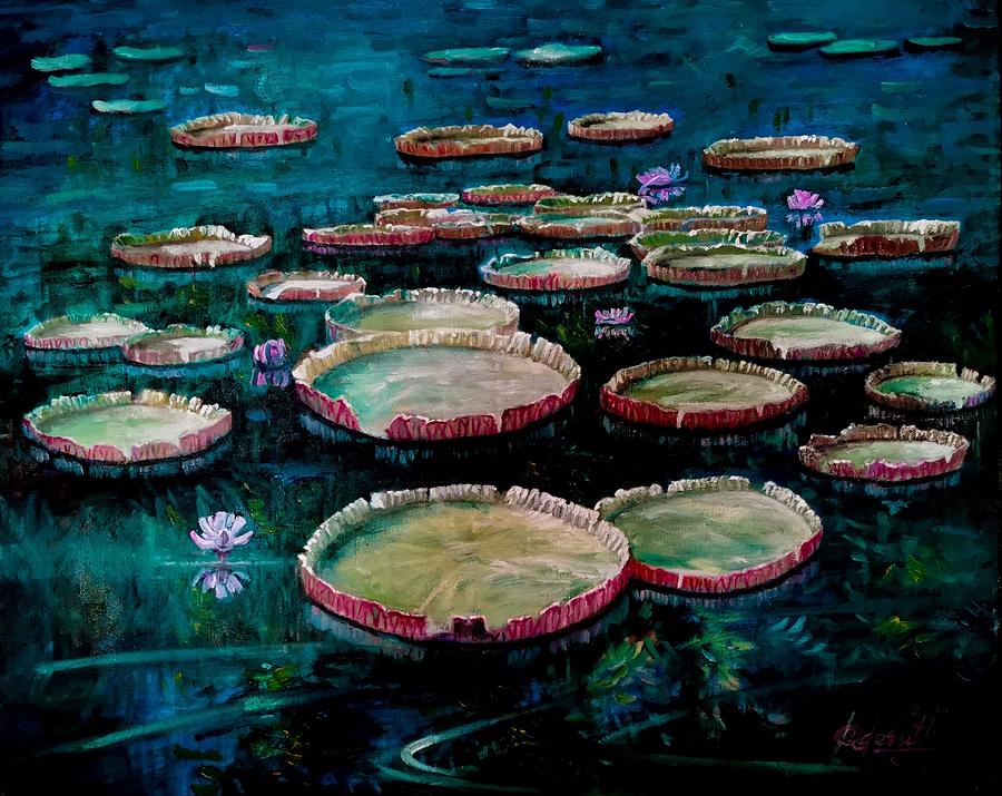 Victoria Amazonica Painting by Raouf Oderuth