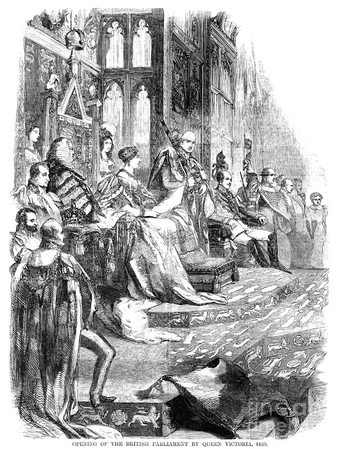 Victoria at Parliament, 1859 Drawing by Granger
