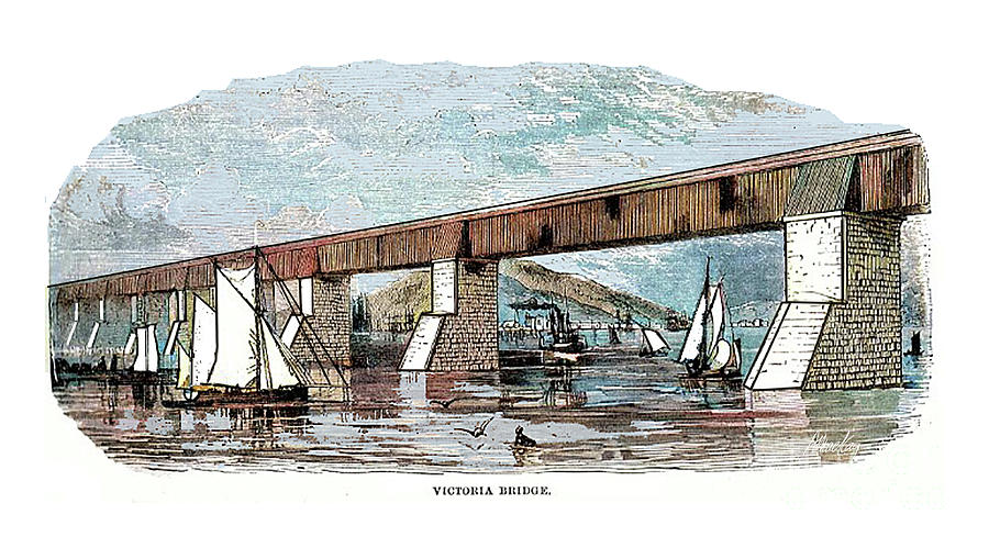 Victoria Bridge Montreal 1878 Digital Art by Art MacKay