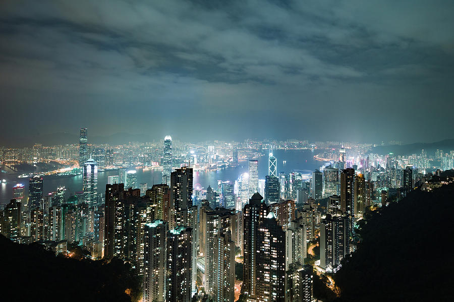 Victoria Harbor, view from The Peak, Hong Kong Photograph by Eugene Nikiforov