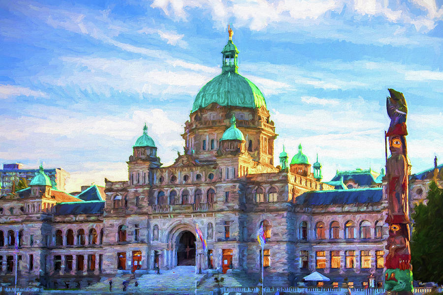 Victoria Parliament Building, BC Canada Mixed Media by Tatiana Travelways