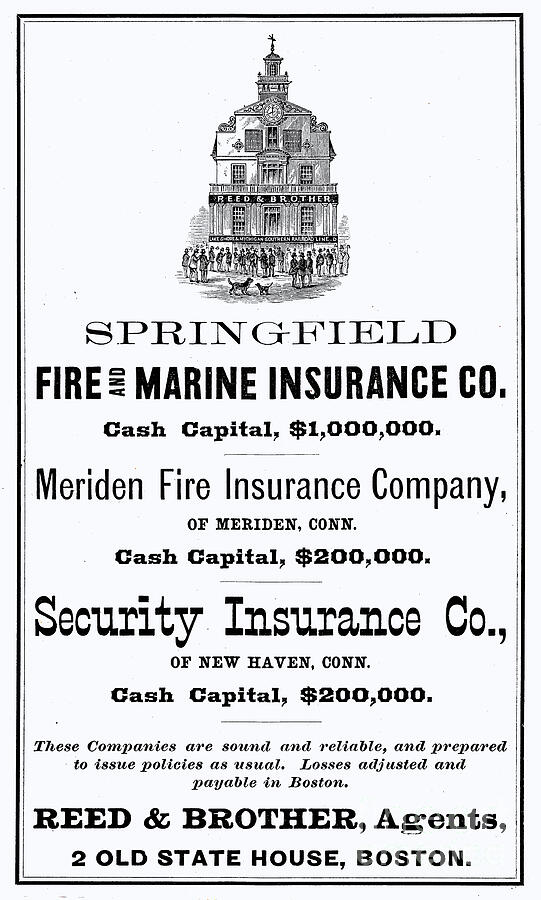 Art Print Insurance Co. Advertising Typography Boston Springfield Digital Art by Gary Roberts Art Print Insurance Co. Advertising Typography Boston Springfield Digital Art by Gary Roberts