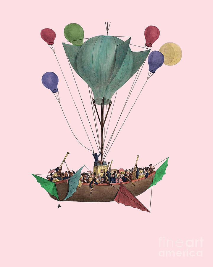 Fantasy Digital Art - Victorian Fantasy Hot Air Balloon by Madame Memento