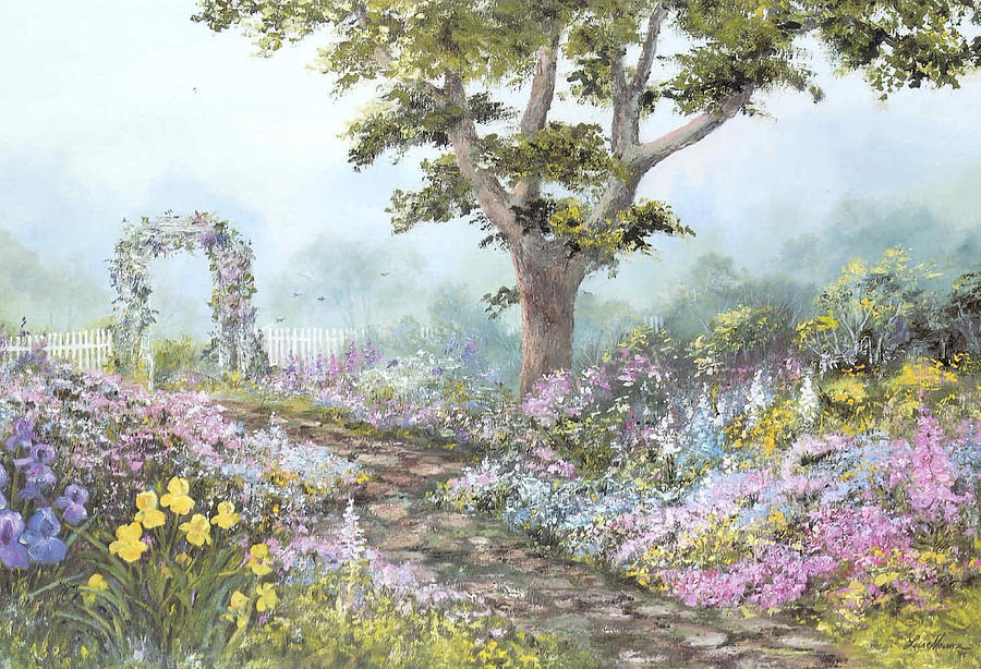 Victorian Garden  Painting by Lois Mountz